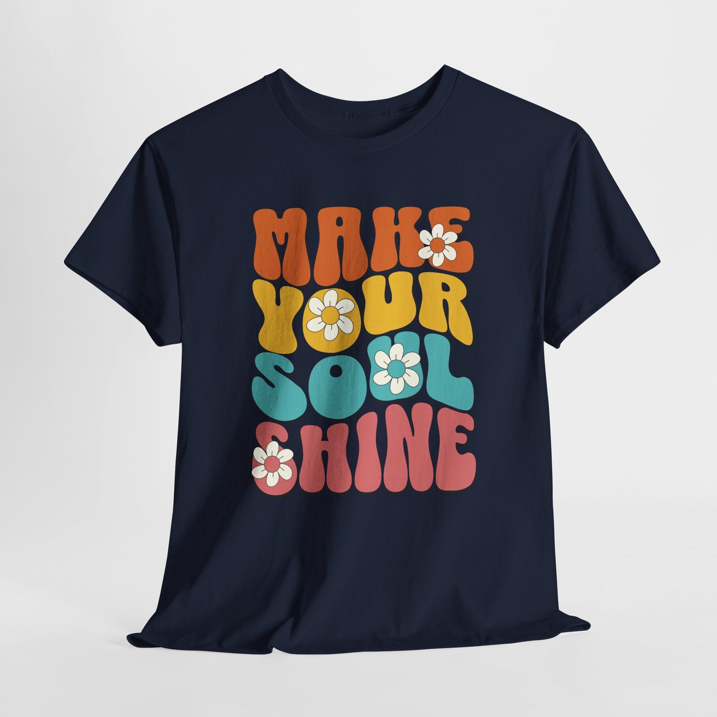 Unisex Heavy Cotton Tee - Make Your Soul Shine Retro_T_Shirt