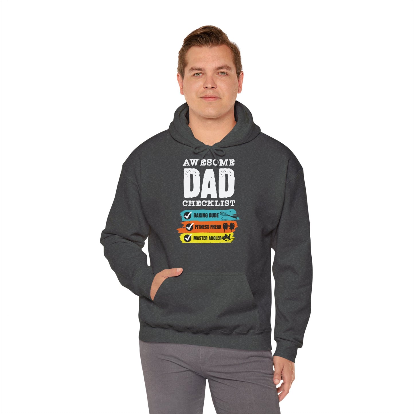 Unisex Heavy Blend™ Hooded Sweatshirt - Awesome Dad Checklist_Hoodie