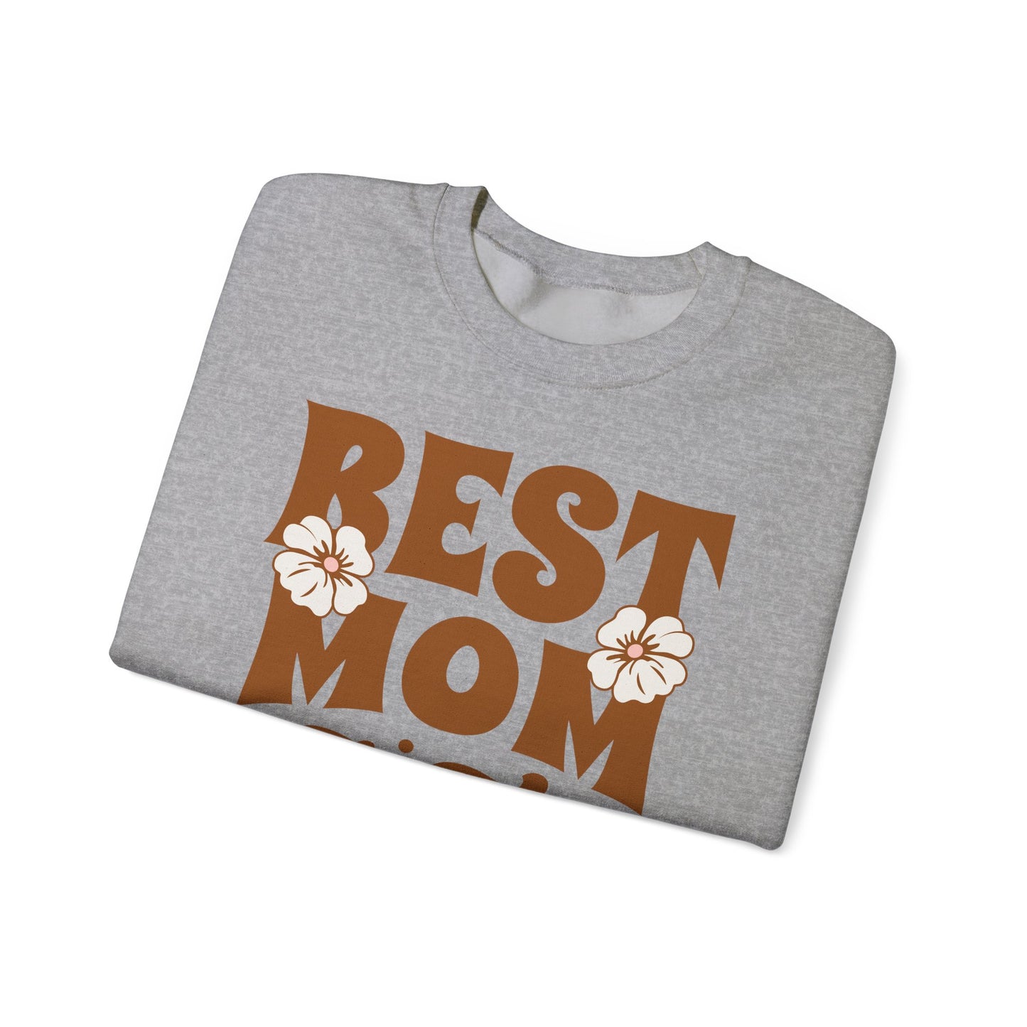 Unisex Heavy Blend™ Crewneck Sweatshirt - Awesome Mom - Best Mom in the World - Flowers