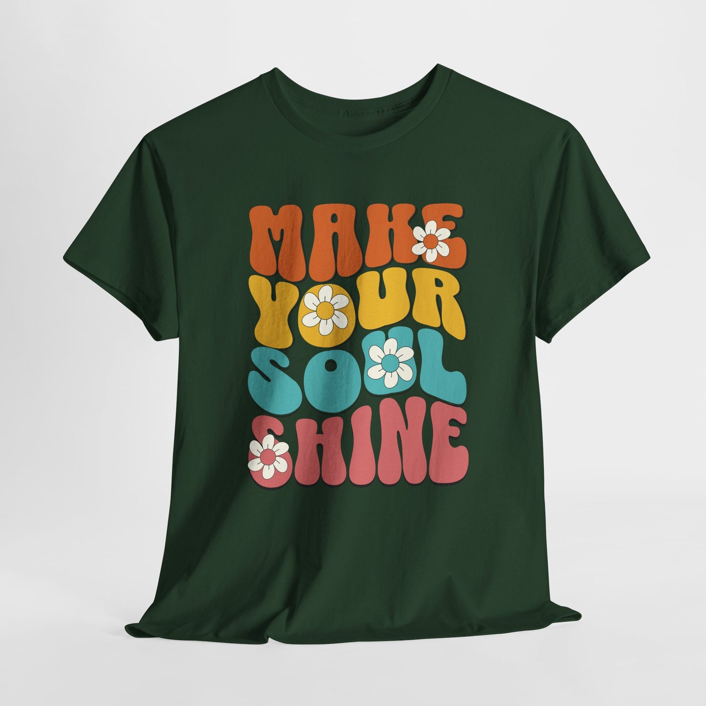 Unisex Heavy Cotton Tee - Make Your Soul Shine Retro_T_Shirt