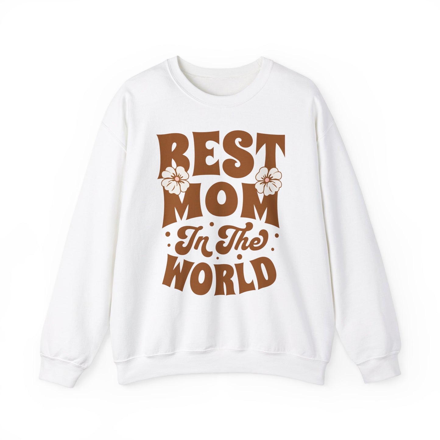 Unisex Heavy Blend™ Crewneck Sweatshirt - Awesome Mom - Best Mom in the World - Flowers