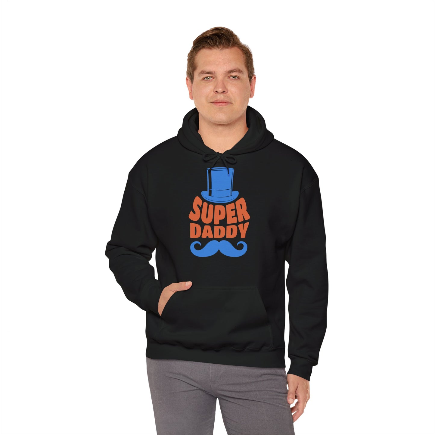 Unisex Heavy Blend™ Hooded Sweatshirt - Super Daddy - Mustache_Hoodie