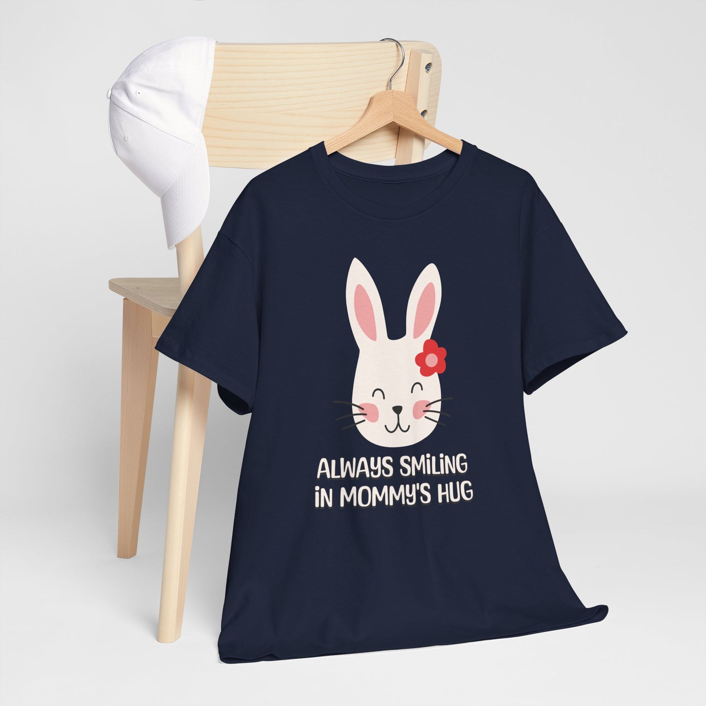 Unisex Heavy Cotton Tee - Always Smiling In Mommy's Hug_T_Shirt