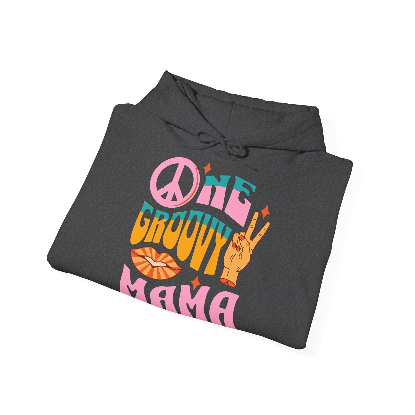 Unisex Heavy Blend™ Hooded Sweatshirt - One Groovy Mama. Retro Quote Hippue_Hoodie