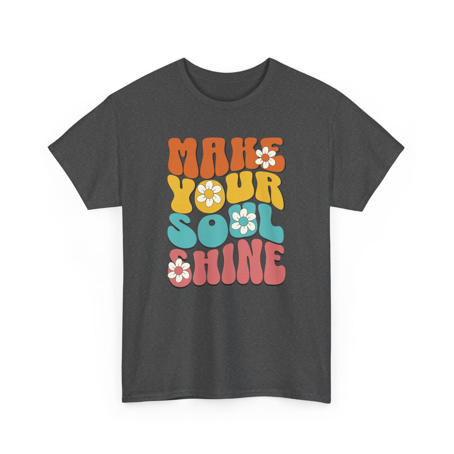 Unisex Heavy Cotton Tee - Make Your Soul Shine Retro_T_Shirt