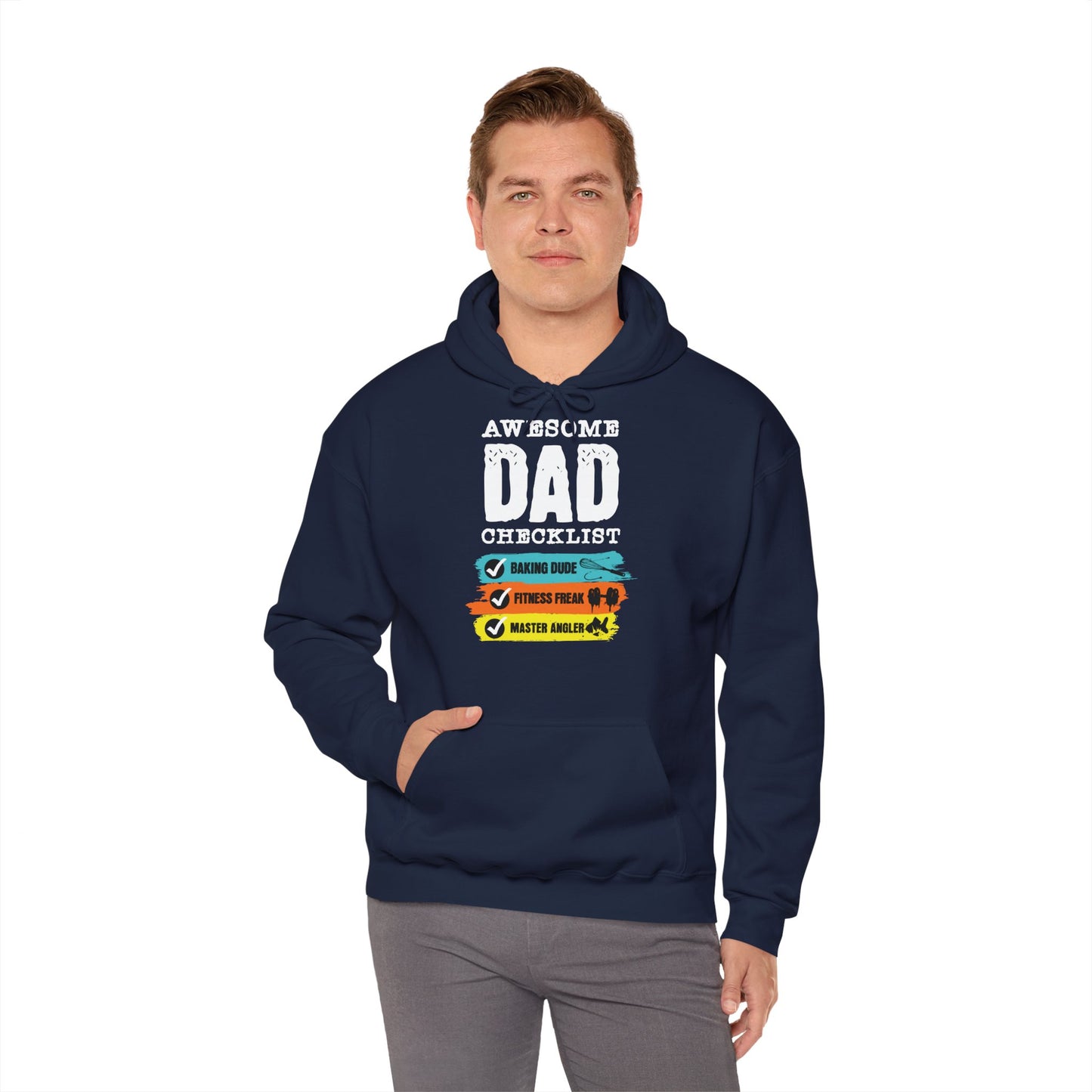 Unisex Heavy Blend™ Hooded Sweatshirt - Awesome Dad Checklist_Hoodie