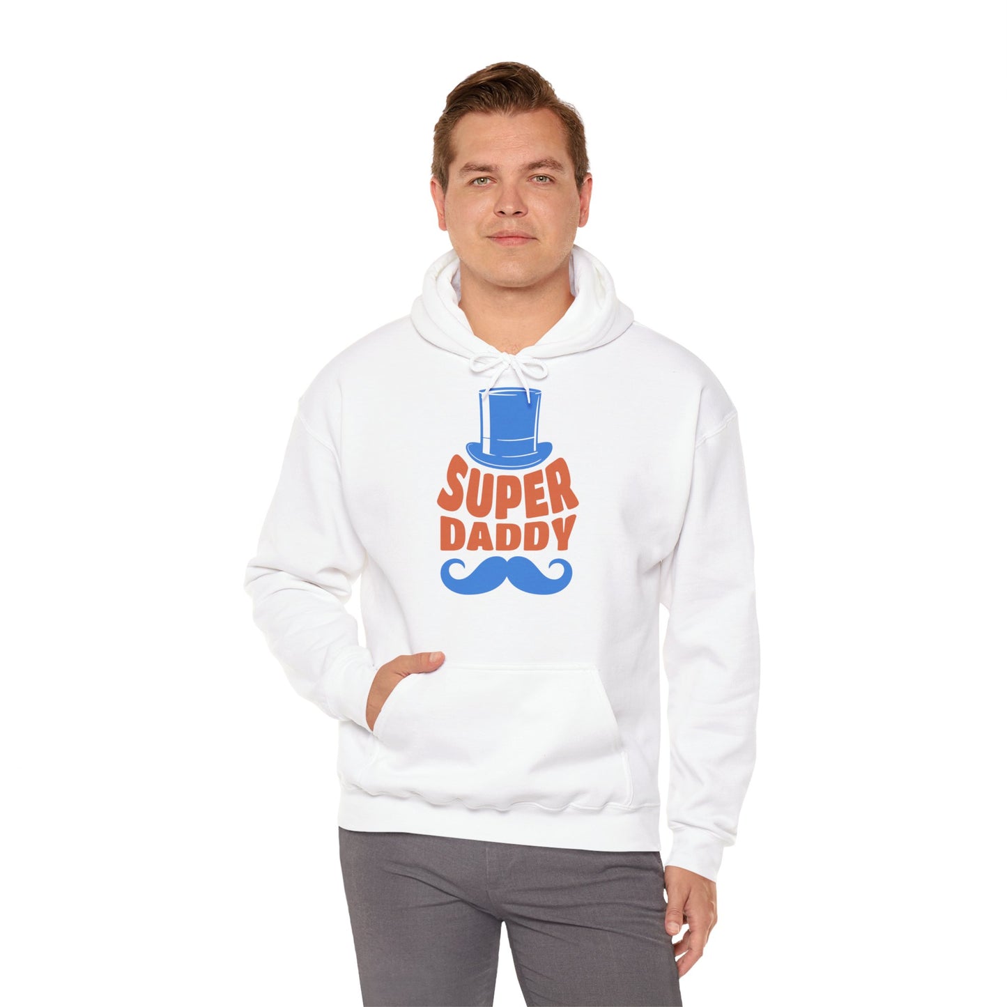 Unisex Heavy Blend™ Hooded Sweatshirt - Super Daddy - Mustache_Hoodie