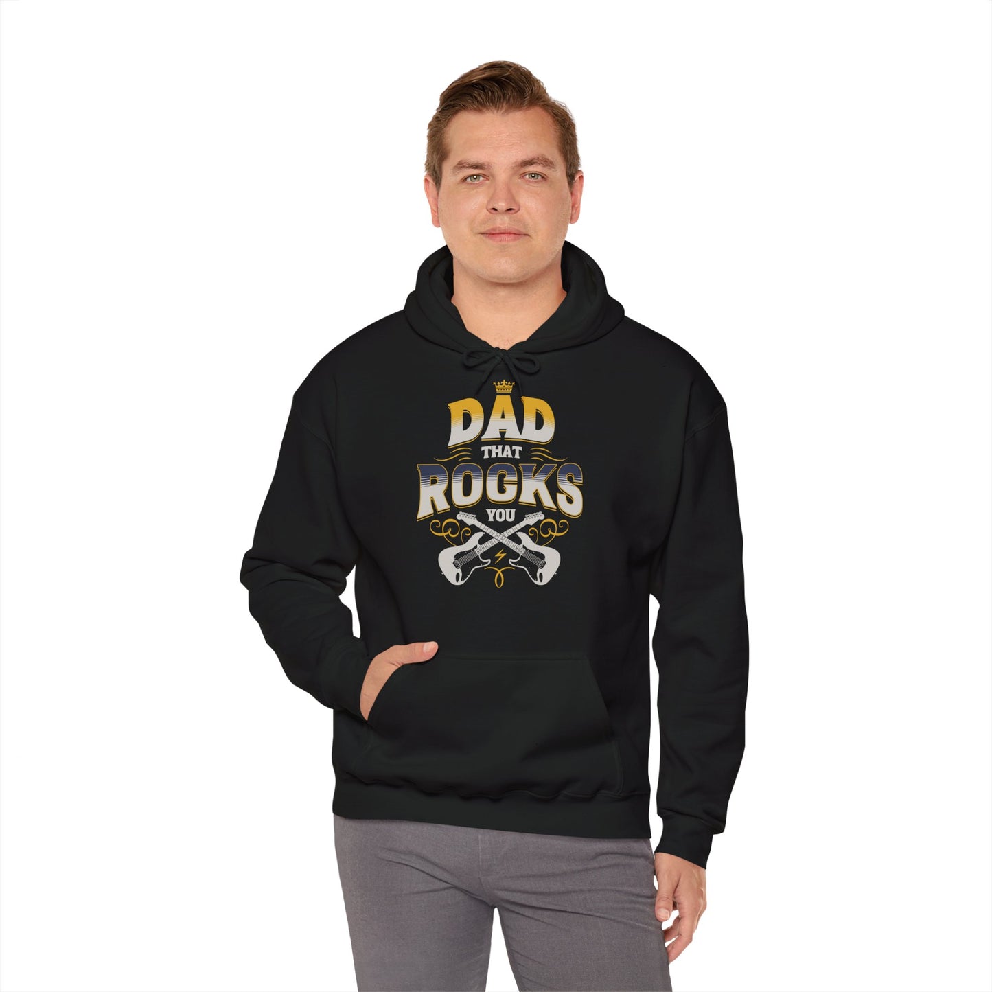 Unisex Heavy Blend™ Hooded Sweatshirt - Dad That Rocks You - Electric Guitar_Hoodie