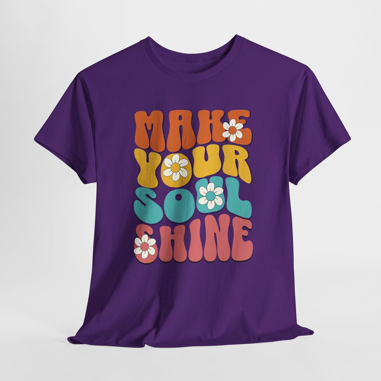 Unisex Heavy Cotton Tee - Make Your Soul Shine Retro_T_Shirt