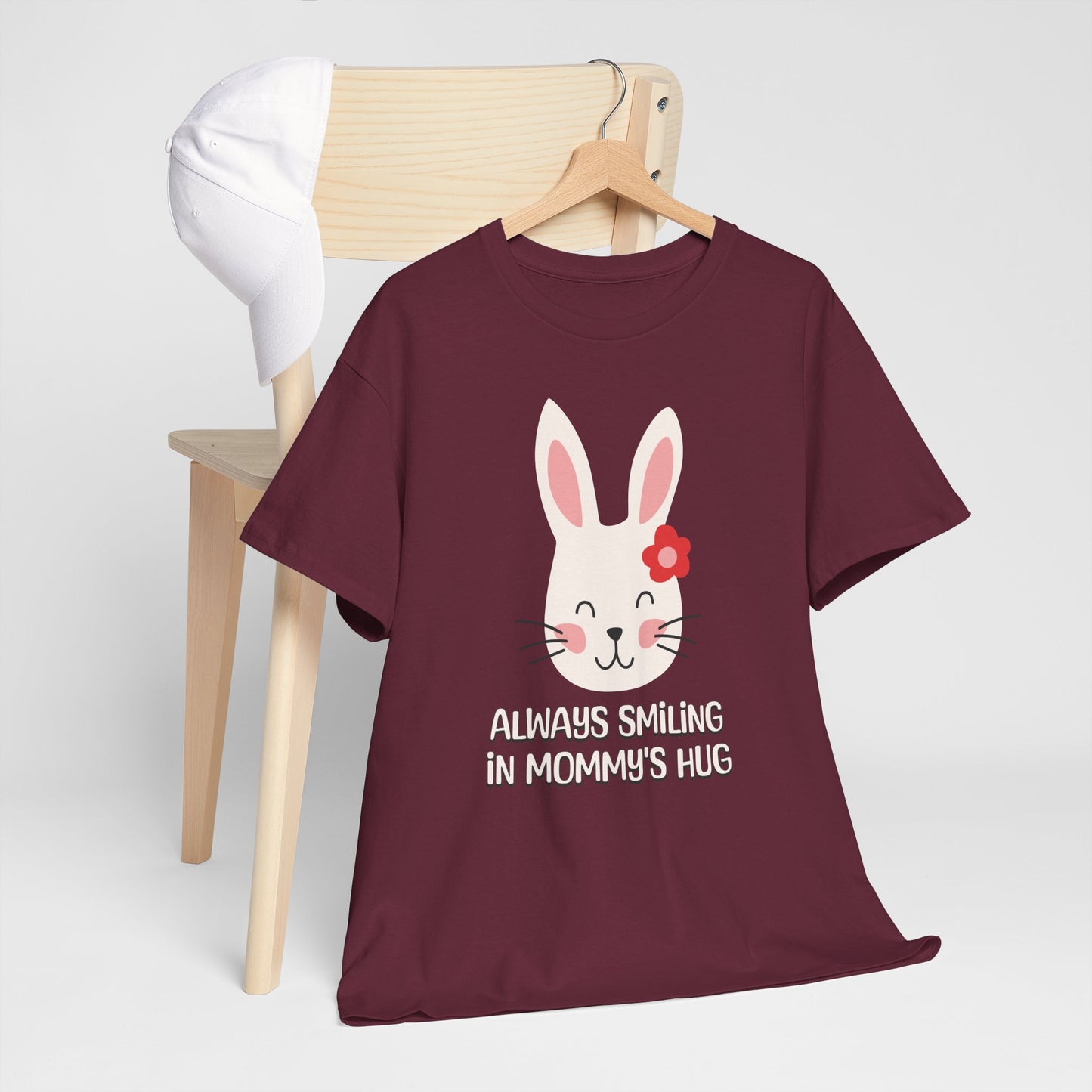 Unisex Heavy Cotton Tee - Always Smiling In Mommy's Hug_T_Shirt