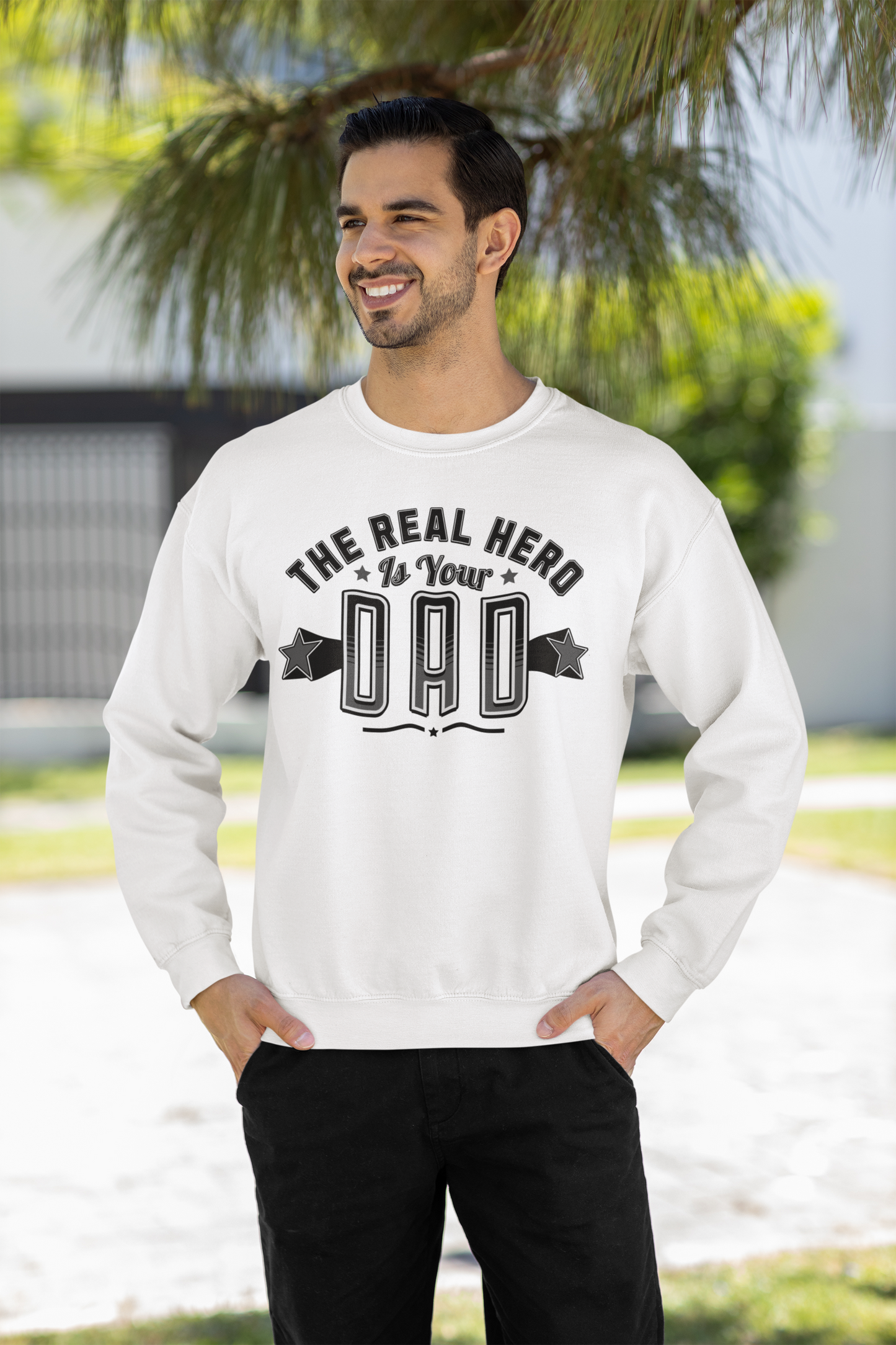 Unisex Heavy Blend™ Crewneck Sweatshirt - Dad, the Real Hero