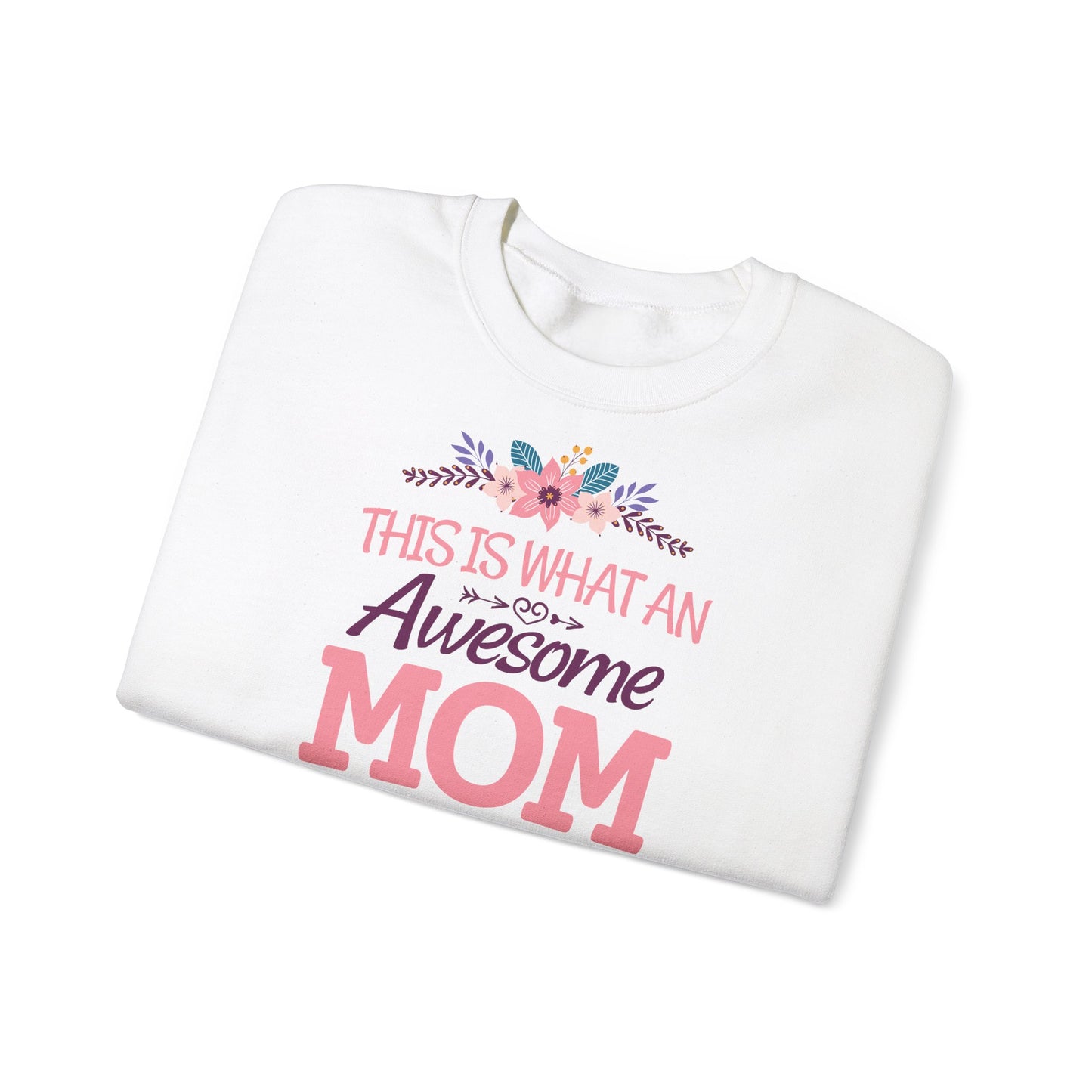 Unisex Heavy Blend™ Crewneck Sweatshirt - Awesome Mom - Mother's Day