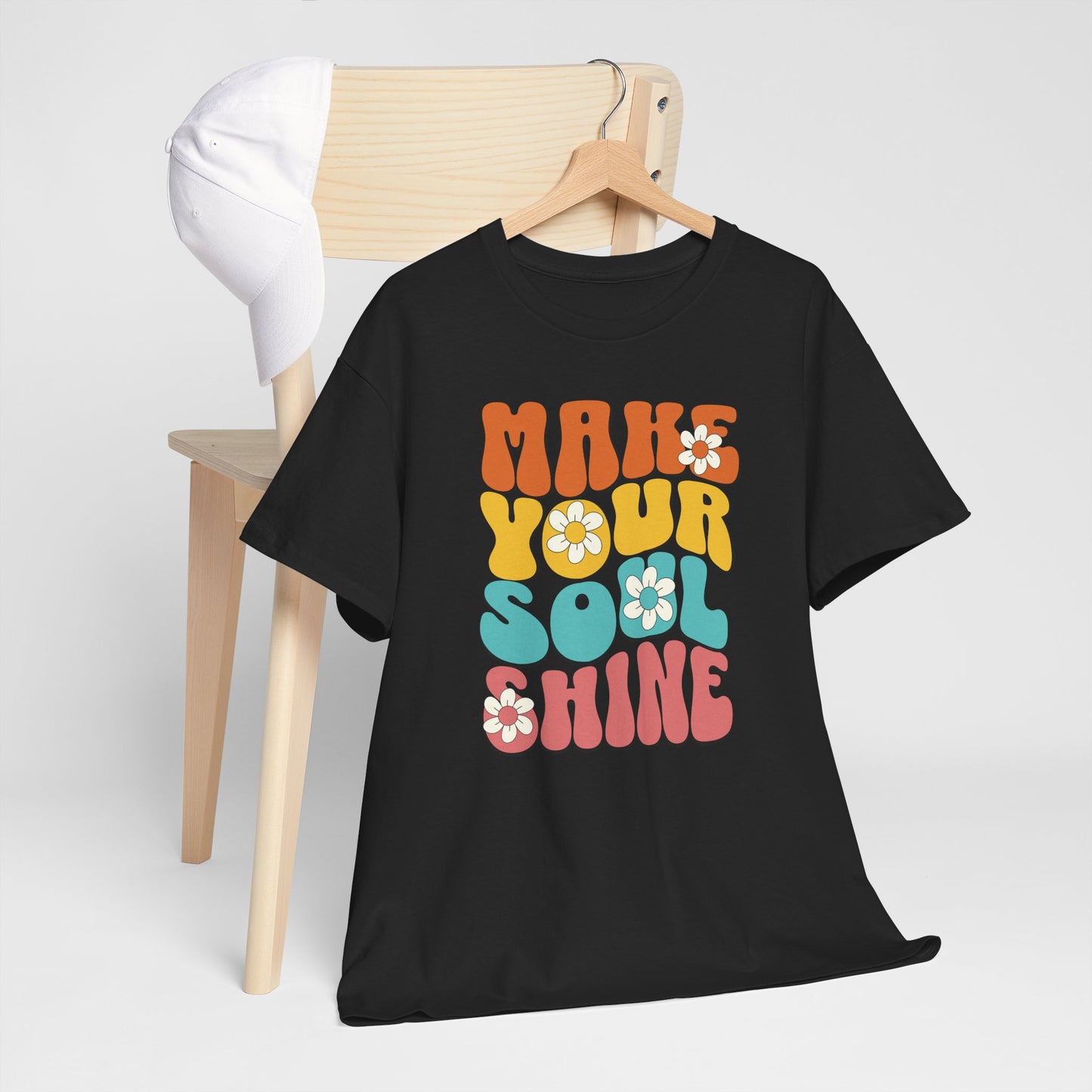 Unisex Heavy Cotton Tee - Make Your Soul Shine Retro_T_Shirt