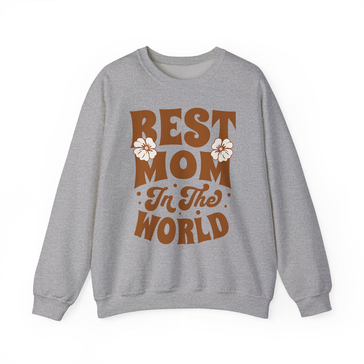 Unisex Heavy Blend™ Crewneck Sweatshirt - Awesome Mom - Best Mom in the World - Flowers