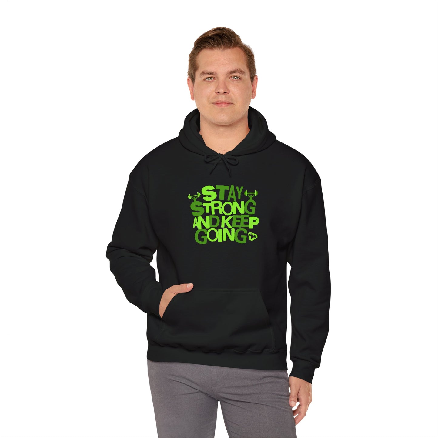 Unisex Heavy Blend™ Hooded Sweatshirt - Stay Strong And Keep Going Gym Motivation_Hoodie