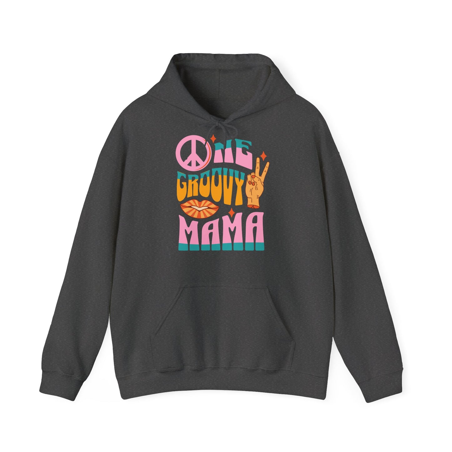 Unisex Heavy Blend™ Hooded Sweatshirt - One Groovy Mama. Retro Quote Hippue_Hoodie