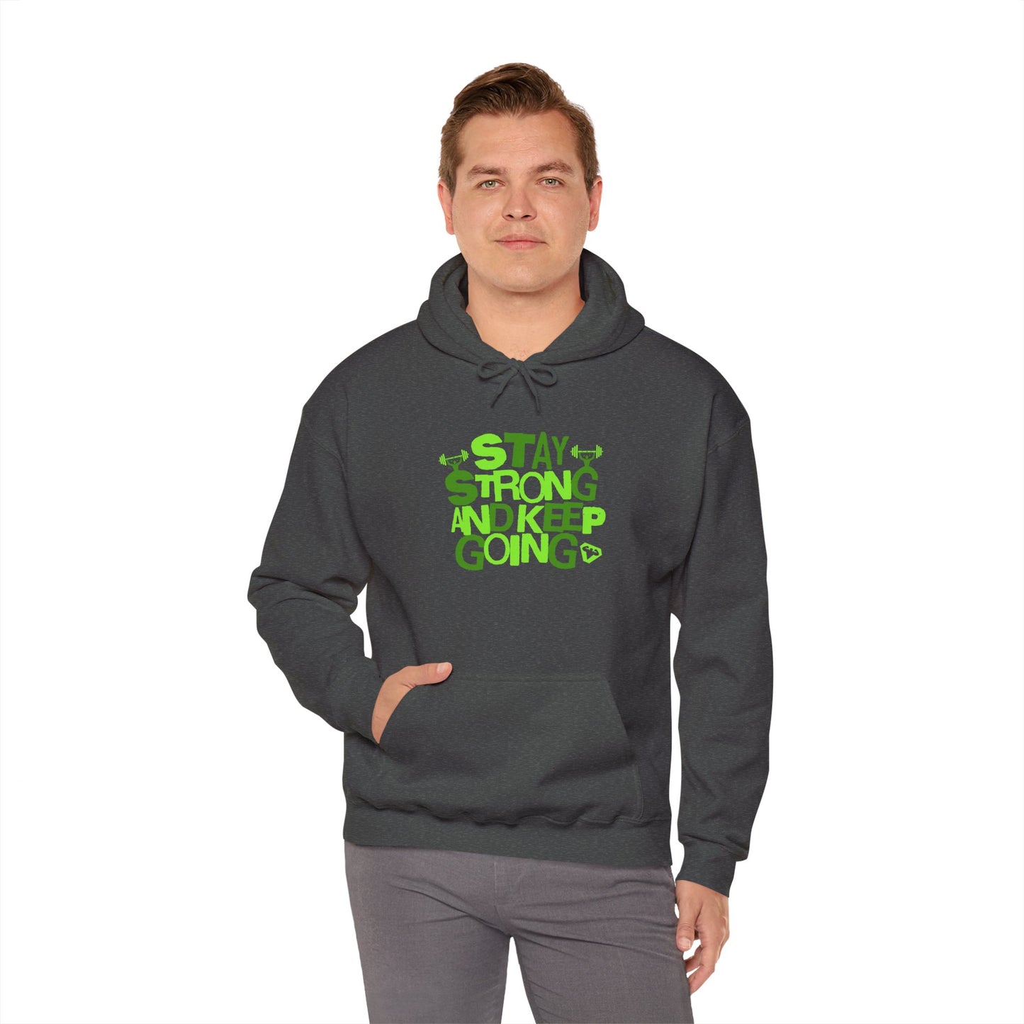 Unisex Heavy Blend™ Hooded Sweatshirt - Stay Strong And Keep Going Gym Motivation_Hoodie