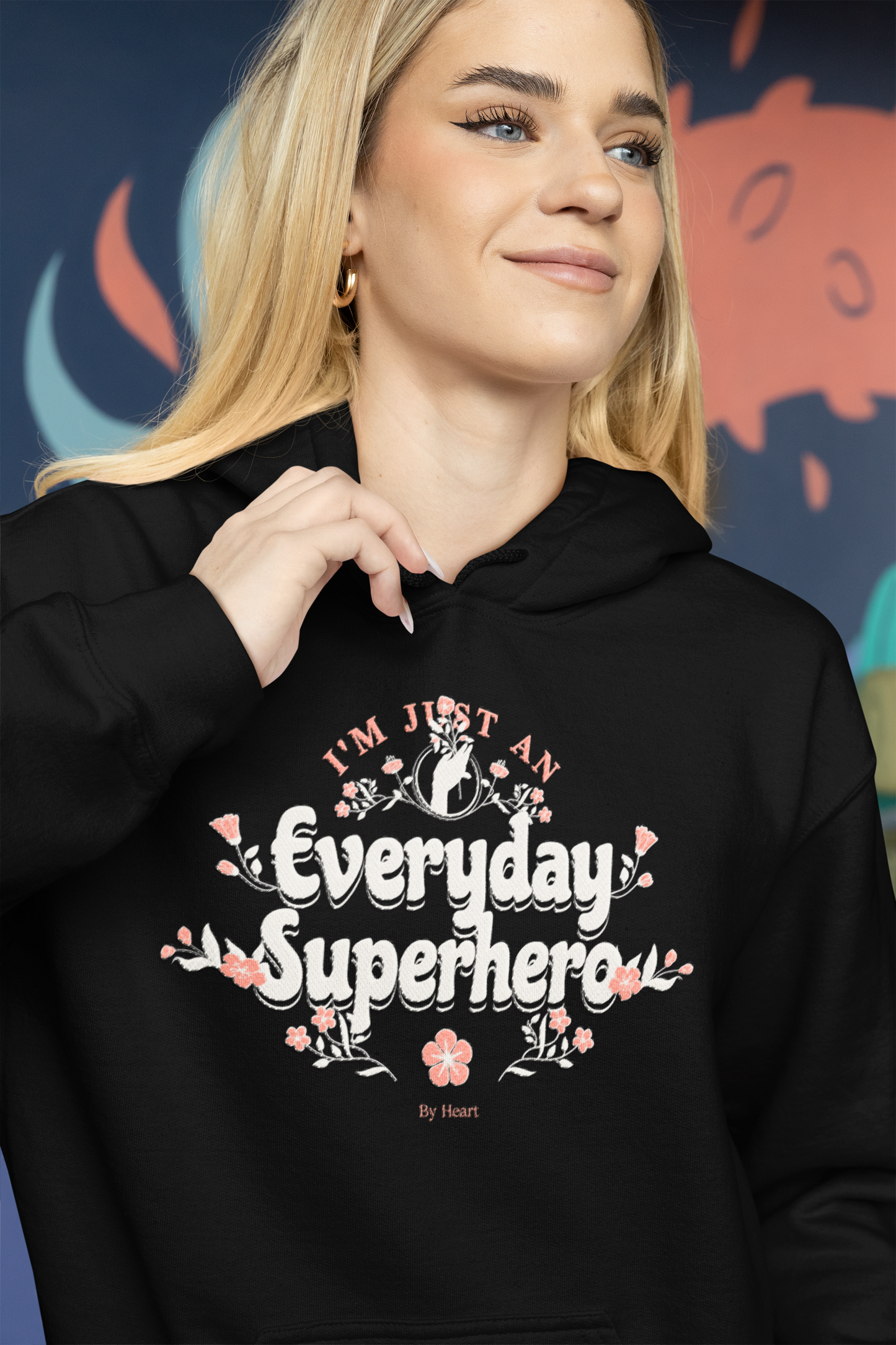 Unisex Heavy Blend™ Hooded Sweatshirt - Everyday Superhero - Simple Flowers_Hoodie