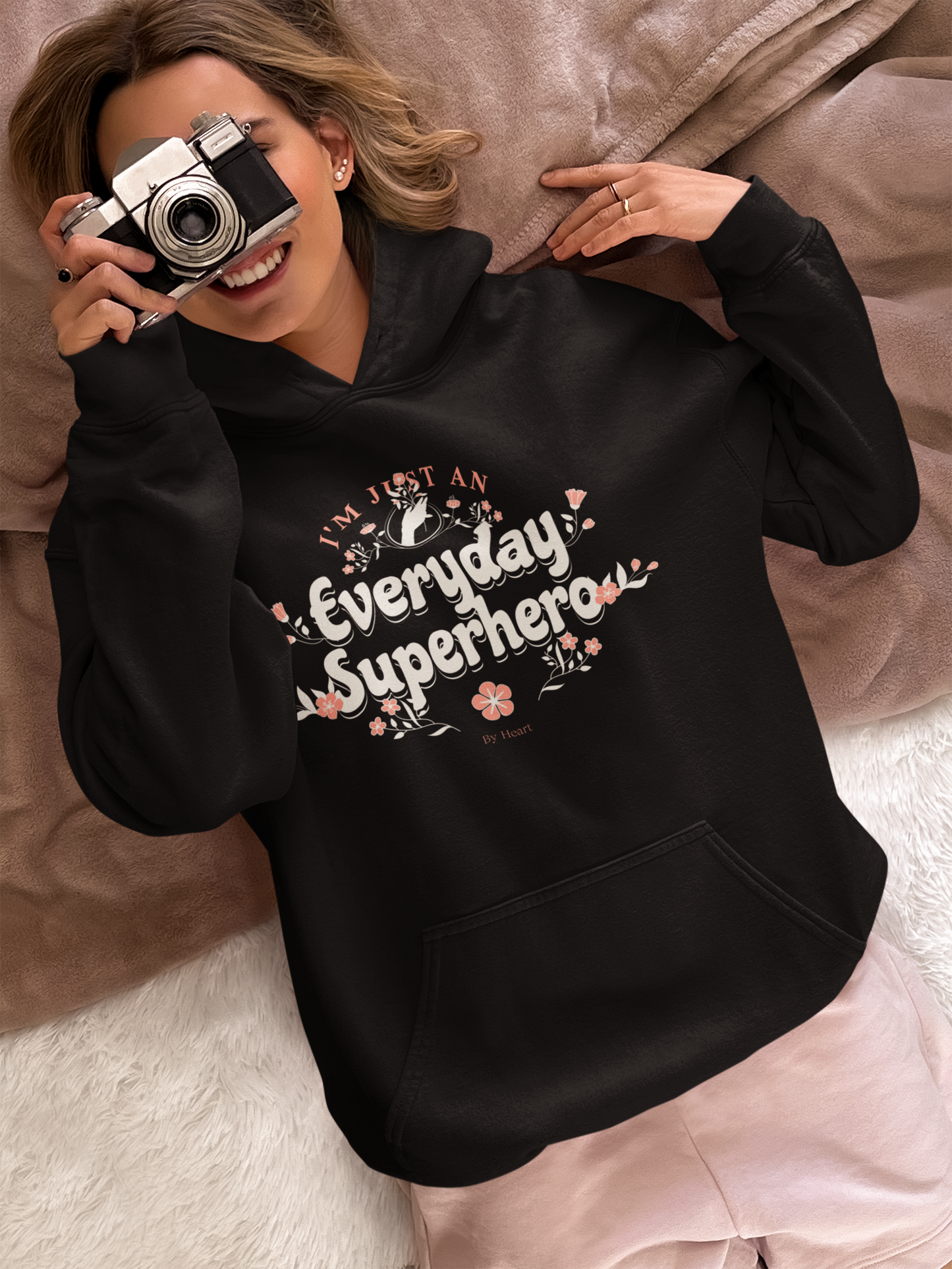 Unisex Heavy Blend™ Hooded Sweatshirt - Everyday Superhero - Simple Flowers_Hoodie