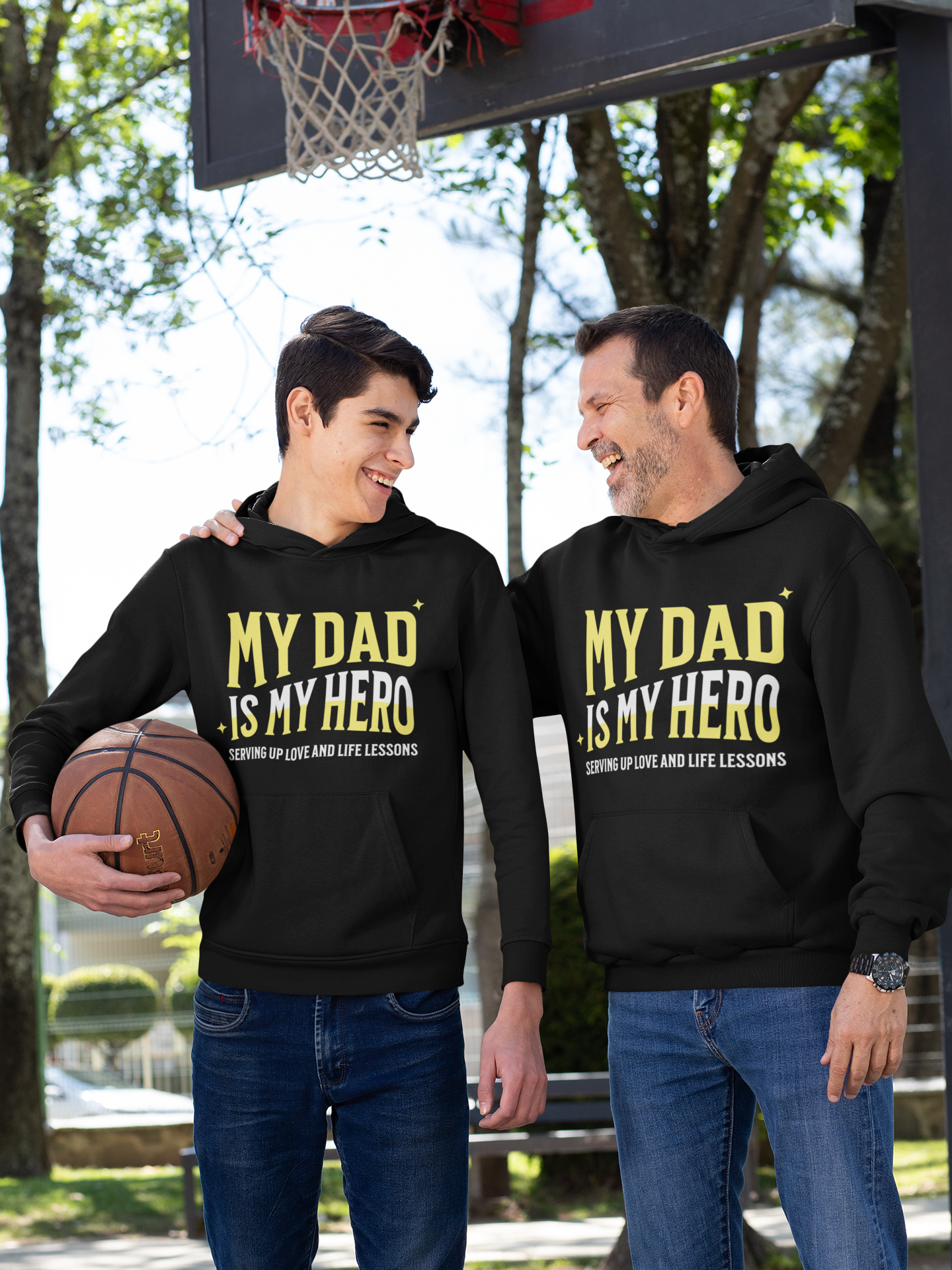 Unisex Heavy Blend™ Hooded Sweatshirt - My Dad is My Hero_Hoodie