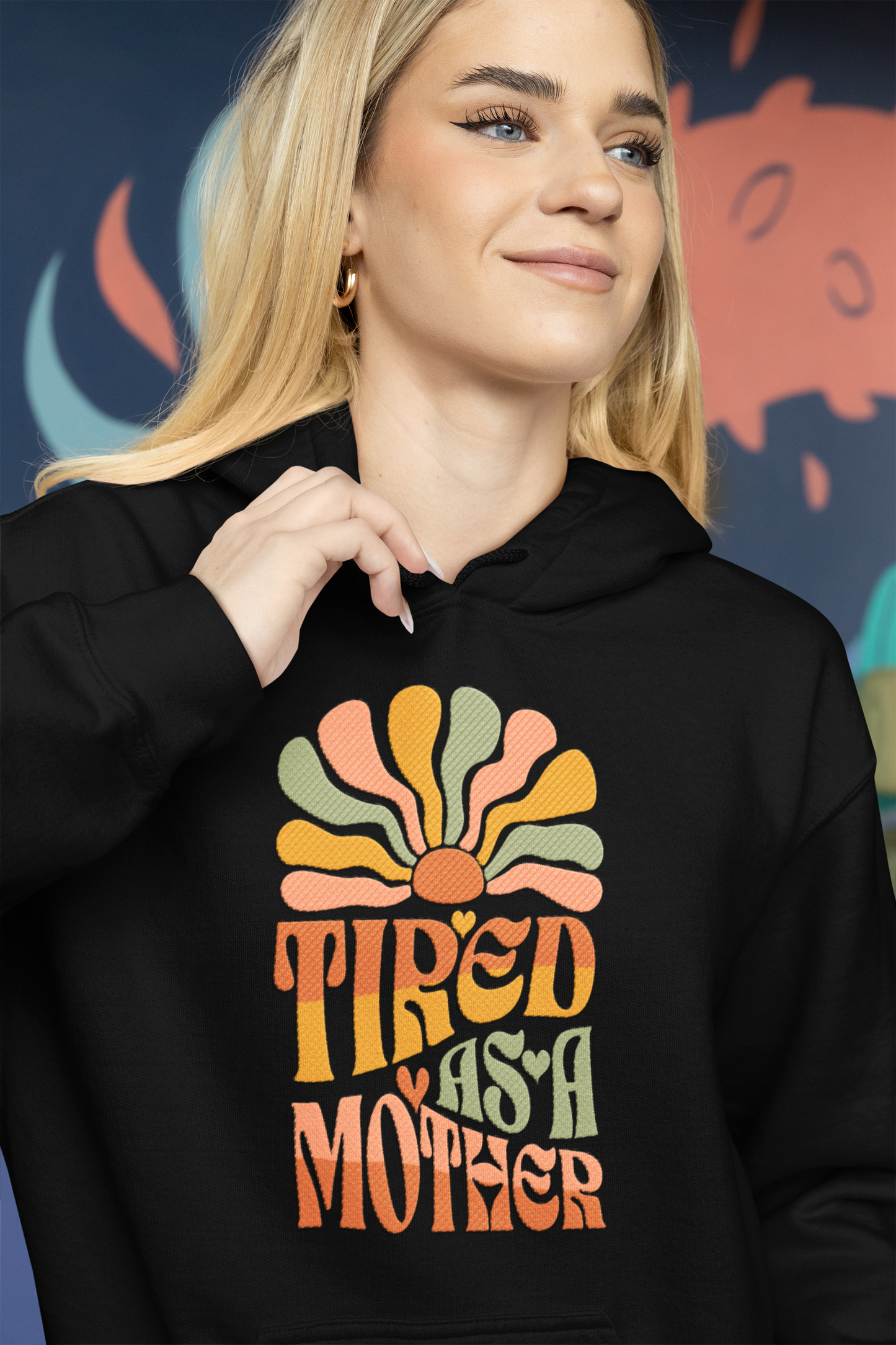 Unisex Heavy Blend™ Hooded Sweatshirt - Tired as a Mother - Mom Funny_Hoodie_Hoodie